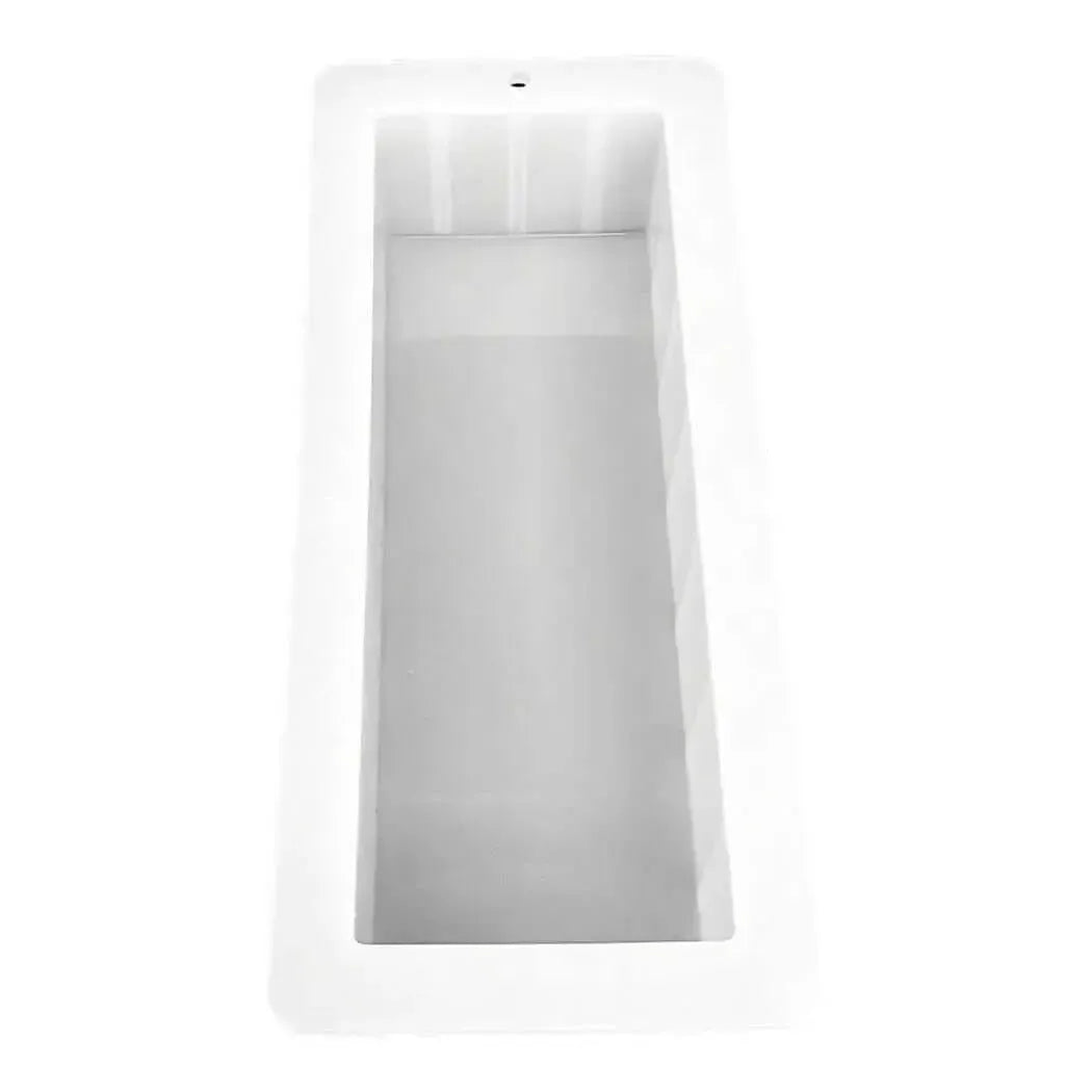 10" White Silicone Soap Mold with polished interior for smooth soap release and professional finish.