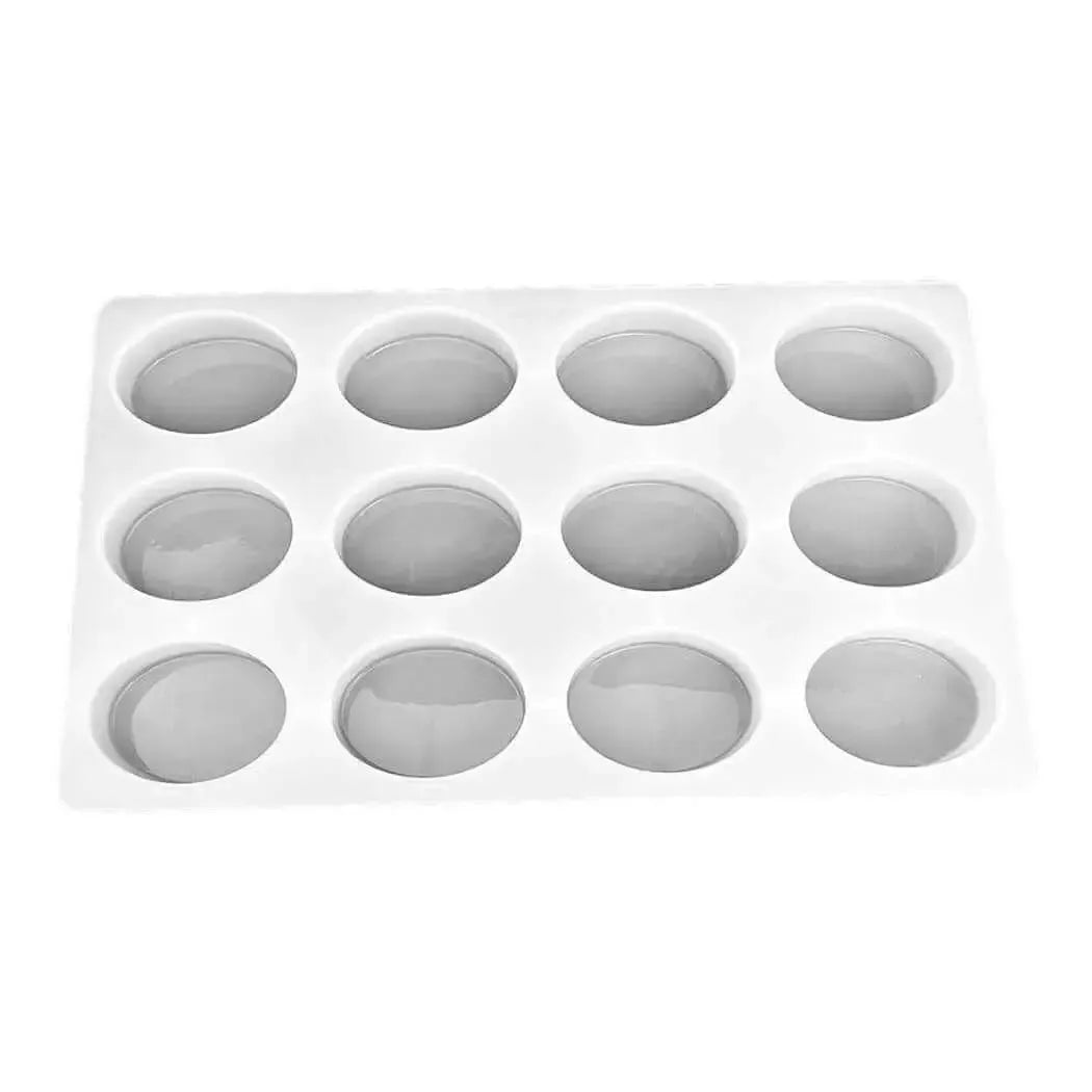 12 bar oval soap mold for crafting melt and pour, hot process, and cold process soaps.