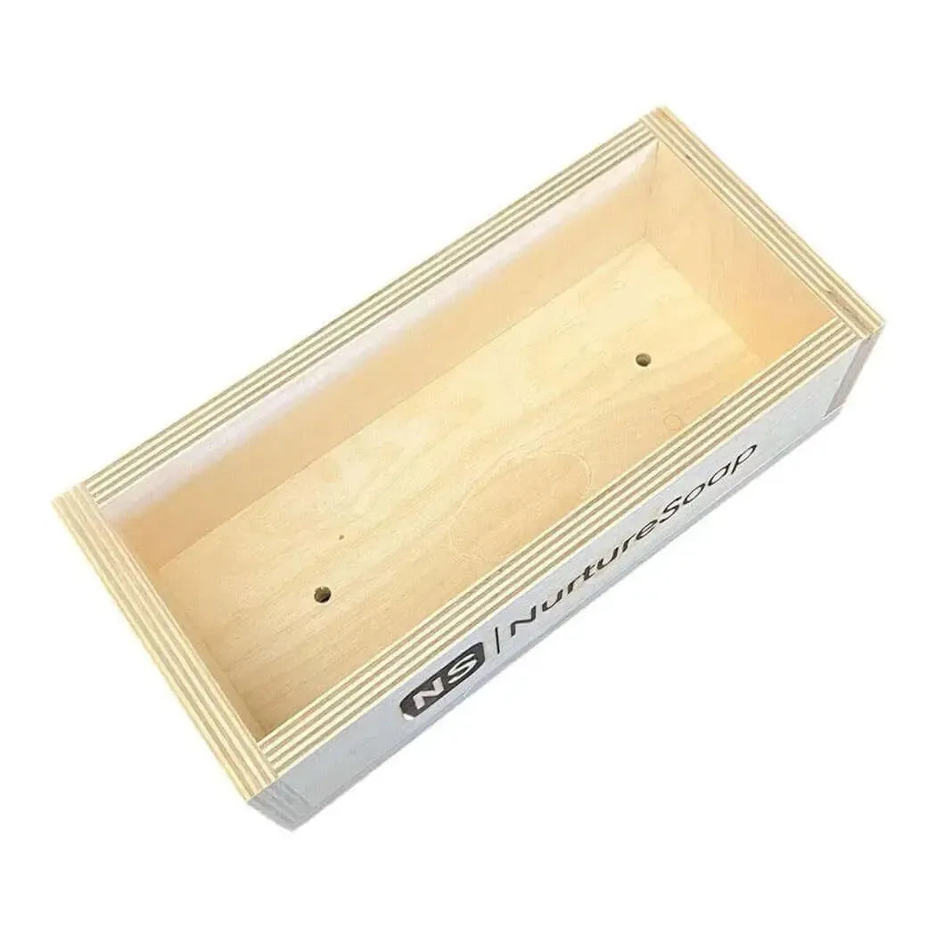 2.5 lb Basic Handle Wood Mold perfect for soap making, featuring an interior designed for 2.5 lb Handle Liner use.