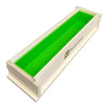 5 lb premium soap mold with removable sides and green silicone liner, ideal for monitoring saponification process.