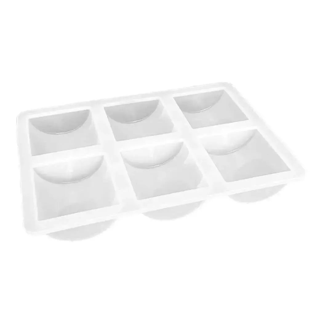 6 Bar Half Round Silicone Mold for soap-making, durable and easy to use, fits perfectly in hand.
