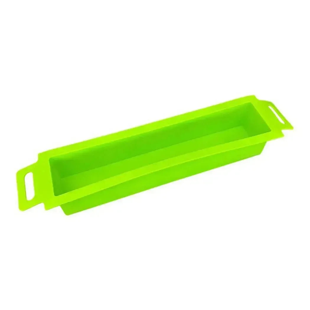 Bright green 7.5 lb basic handle soap mold with easy grip handles for effortless soap making and release.