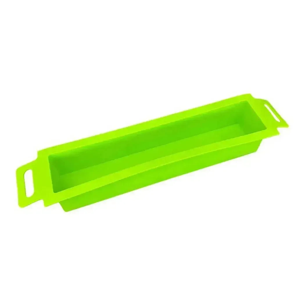 Bright green 7.5 lb handle liner silicone mold for easy soap making and effortless unmolding.