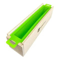 7.5 lb Premium Handle TS Soap Mold featuring green silicone liner for easy unmolding and convenient soap making.