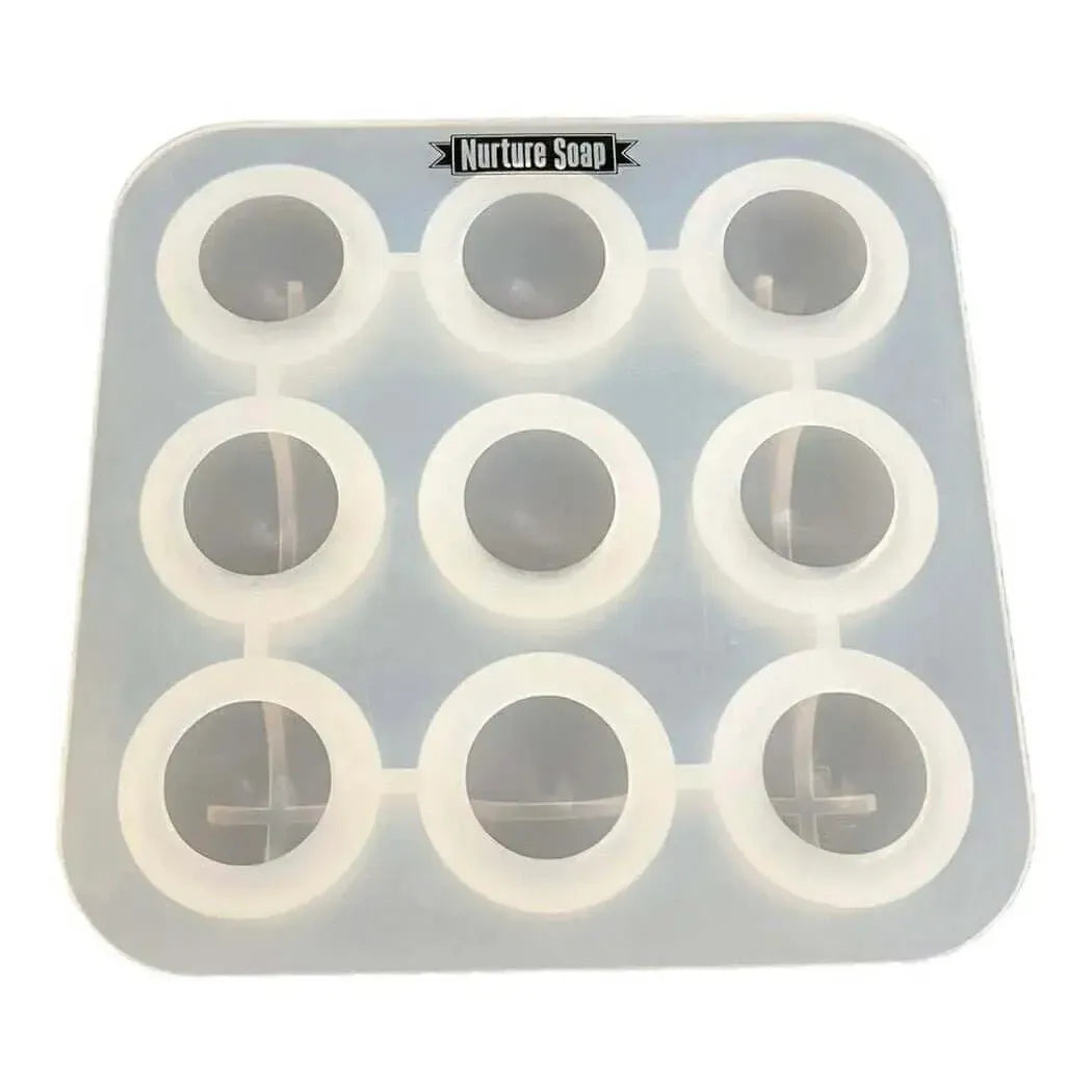 Medium 9 Ball Silicone Soap Mold for creating unique soap bars with flat side design, perfect for crafters.