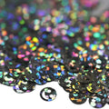 Colorful biodegradable glitter with smiley face designs, perfect for eco-friendly crafts and celebrations.