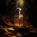 Mystical bottle of Abracadabra FO/EO Blend nestled among golden autumn leaves, exuding warmth and allure.