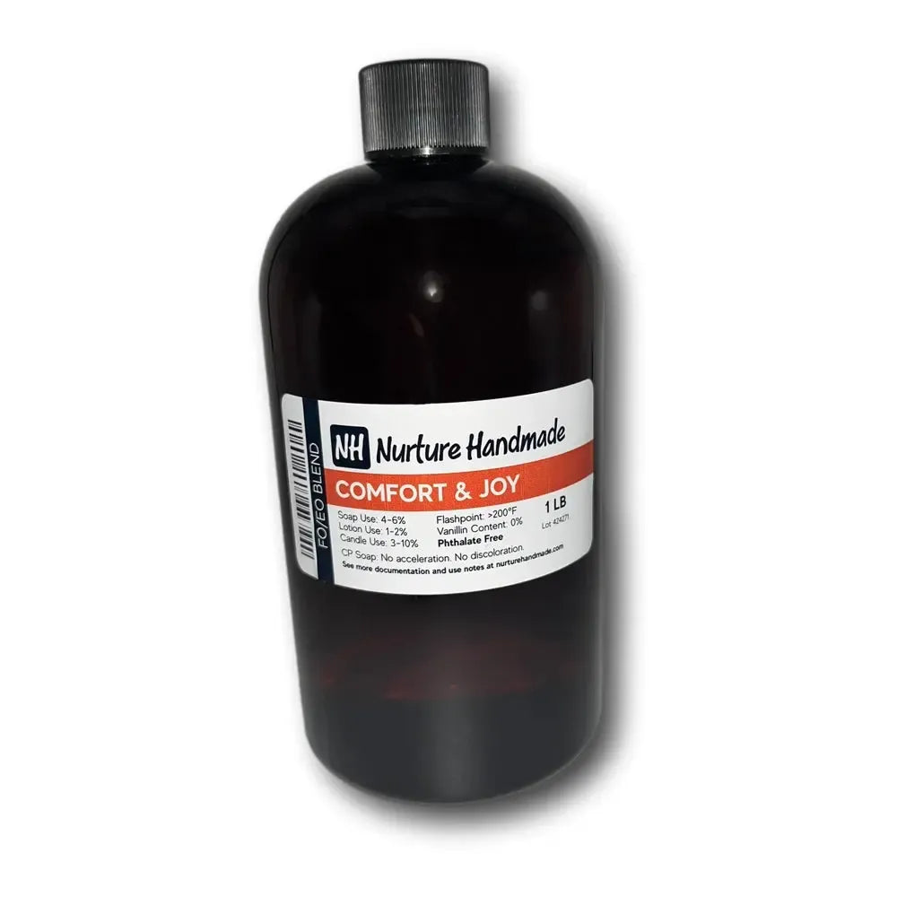 Comfort & Joy fragrance oil bottle, a cozy blend of winter scents for the perfect holiday experience.