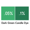 Comparison of dark green candle dye concentrations .05% and .1% for crafting vibrant candles.